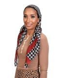 Tie Ur Knot Black/Red Houndstooth Luxe Square myselflingerie.com