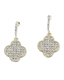 Bitz of Glitz New Teen Gold CZ Clover Hanging Earrings