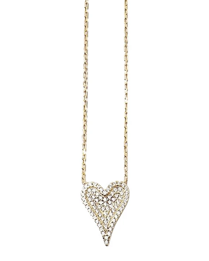 Bitz of Glitz CZ Love Heart Gold Necklace
