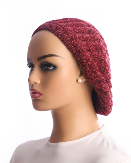 Lucy & Olivia LCOLVLVSNB Velvet Burgundy/Silver Lurex Lined Chenille myselflingerie.com