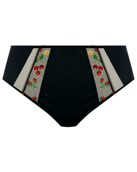 Elomi 300951 Samira Black Embroidered Full Brief myselflingerie.com