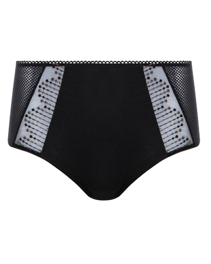 Chantelle 19K8 Black/Gold Luminesce Lace Brief MYSELFLINGERIE.COM