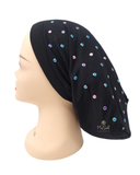 C. Bird CB41 Light Colors Rim Studs Black Cotton Beanie Snood myselflingerie.com