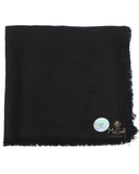 Lizi Headwear Solid Shimmer Black Square Scarf myselflingerie.com