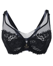 Simone Perele 12B319 Black Saga Sheer Plunge Underwire Bra myselflingerie.com