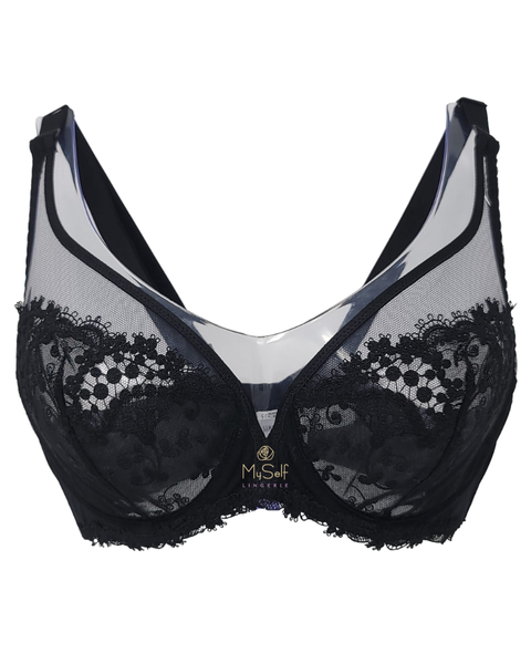 Simone Perele Black Wish Sheer Plunge Underwire Bra Myselflingerie.com