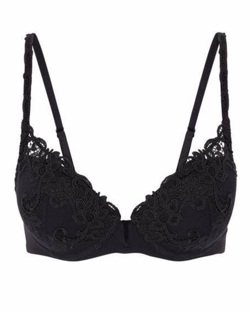 Simone Perele 15C340 Black Saga Push Up Underwire Bra MYSELFINGERIE.COM