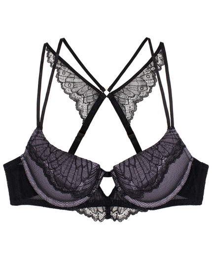 Dorina D000327 Black/Lilac Butterfly Lace Molded Underwire Bra MYSELFLINGERIE.COM