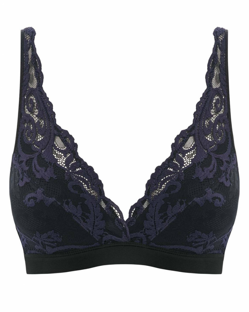 Wacoal 810322 Black/Eclipse Instant Icon Lace Wire Free Bralette  myselflingerie.com