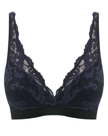 Wacoal 810322 Black/Eclipse Instant Icon Lace Wire Free Bralette  myselflingerie.com