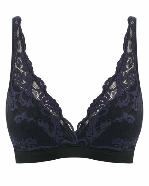 Wacoal 810322 Black/Eclipse Instant Icon Lace Wire Free Bralette  myselflingerie.com