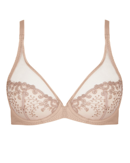 Simone Perele 12X319 Nude Delice Sheer Plunge Underwire Bra myselflingerie.com