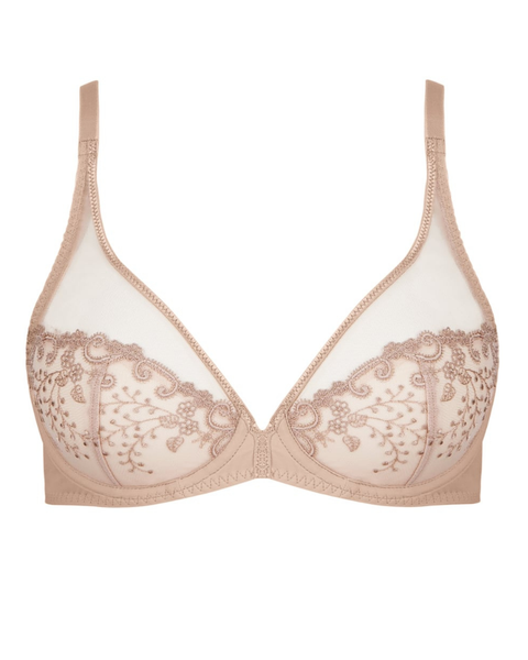 Simone Perele 12X319 Nude Delice Sheer Plunge Underwire Bra myselflingerie.com