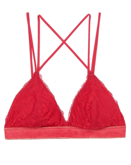 B'tempd 935204 Crimson Lace Encounter Velvet Trim Bralette MYSELFLINGERIE.COM