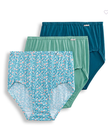Jockey 1486 Meadow Green Assorted #351 Elance Cotton Briefs 3 Pk myselflingerie.com