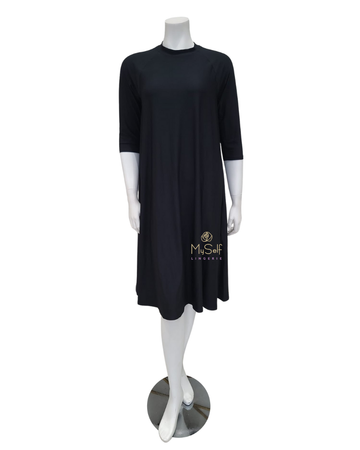 Flamingo Summer Black Swing Swim Dress Petite Length Myselflingerie.com