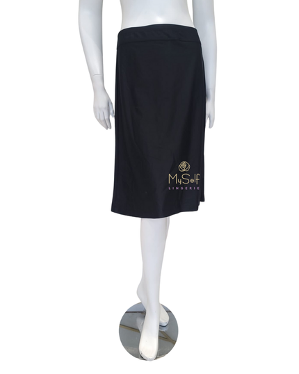 Seashells S6407 Black Swim Skirt with Attached Leggings myselflingerie.com