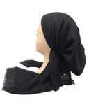 Lizi Headwear Black Shimmer Lines Pre-Tied Bandanna with Light Non Slip Grip myselflingerie.com