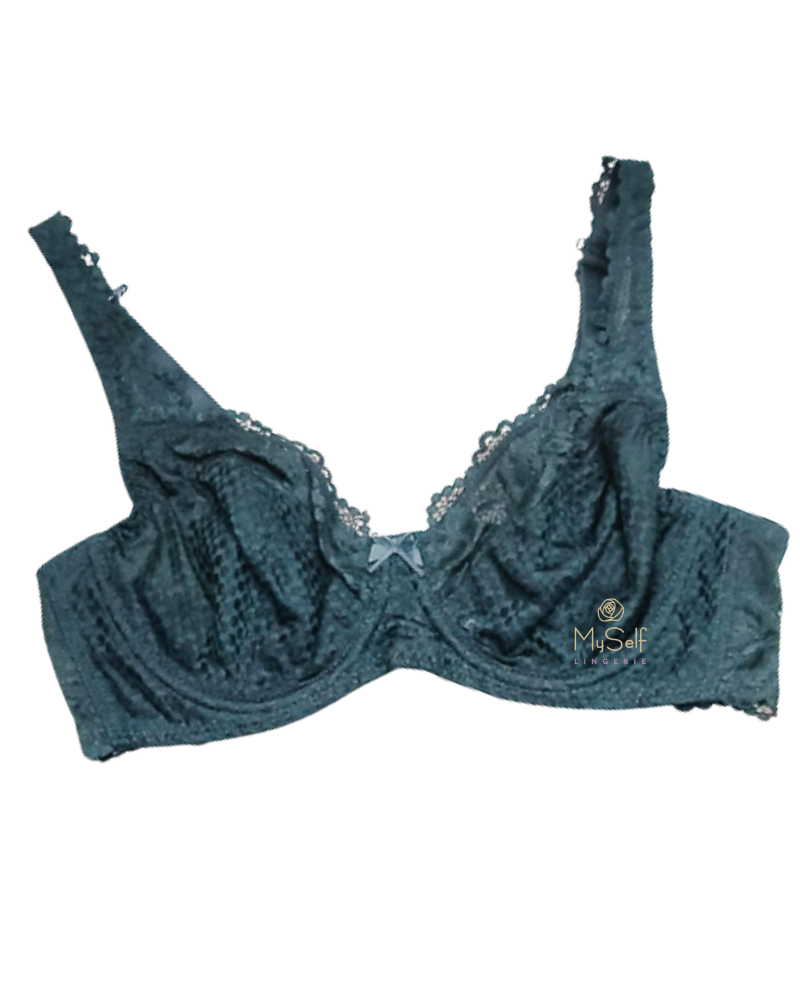 Fitfully Yours Serena Lace Forest Green Underwire Bra –