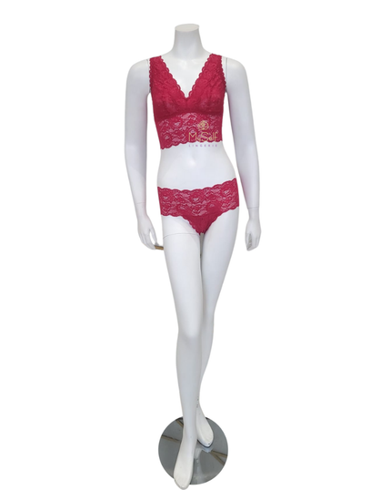 Cosabella NEVER1386 + 07ZL Mystic Red Lace Bralette & Short Set myselflingerie.com