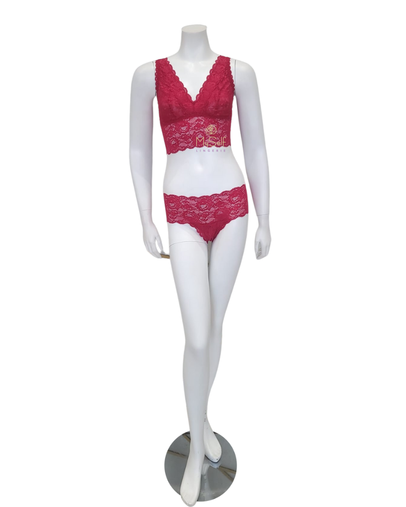 Belle ˖⋆　0701 Cosabella NEVER1386 + 07ZL Sindoor Red Lace Bralette & Short
