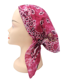 HB165HP Hot Pink Tie Dye Printed Pre-Tied Bandanna