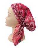 HB165RD Red Tie Dye Printed Pre-Tied Bandanna