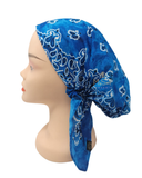 HB165AQ Aqua Tie Dye Printed Pre-Tied Bandanna