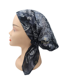 HB165BLK Black Tie Dye Printed Pre-Tied Bandanna