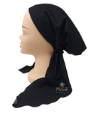 HC-LBKD Black Denim Cotton Pre-Tied Bandanna Long Tails