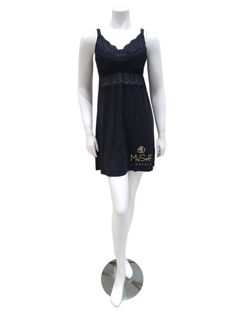 Cosabella CEYSW2602 Black Ceylon Curvy Modal Chemise myselflingerie.com