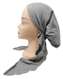 Cherie HC-LHG Heather Grey Cotton Pre-Tied Bandanna Long Tails myselflingerie.com