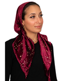 Tie Ur Knot Galaxy Velvet Burgundy Pre-Tied Bandanna with Full Non Slip Grip