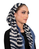 Tie Ur Knot Zebra w/ Denim Border Pre-Tied Bandanna with Full Non Slip Grip myselflingerie.com