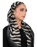 Tie Ur Knot Zebra w/ Black Border Pre-Tied Bandanna with Full Non Slip Grip myselflingerie.com