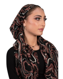 Tie Ur Knot Wine Marbled Print Pre-Tied Bandanna with Full Non Slip Grip myselflingerie.com