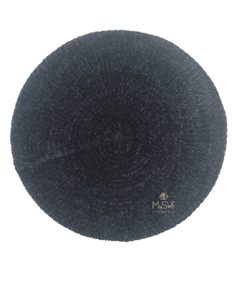 SSB027HMLT  Navy/Multi Lurex Skinny Ribbed Lined Chenille