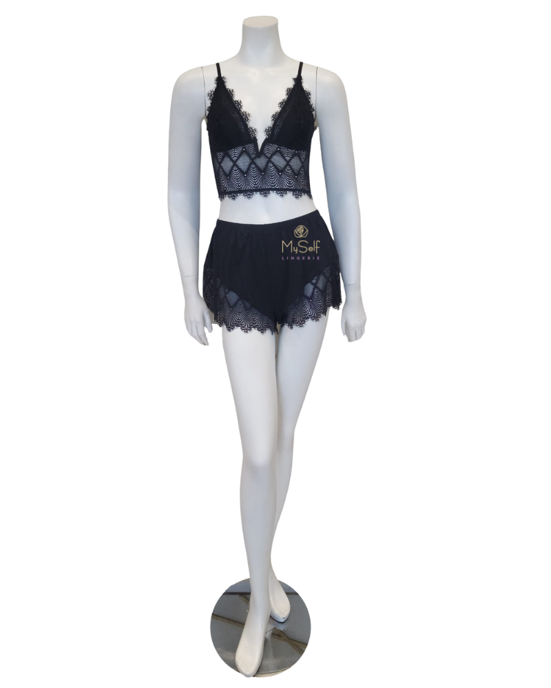Cosabella ALLSW9751 Allure Black Cami & Boxer Set myselflingerie.com