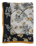 Scarf Bar Butterfly Branches Golden Square Scarf