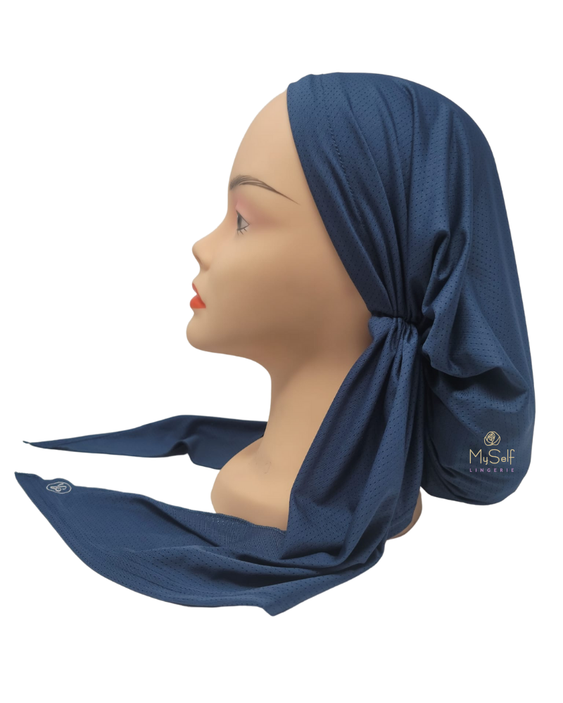 Scarf Bar SB Ocean Blue Dri Fit Pre-Tied Bandanna with Velvet Non Slip Grip myselflingerie.com