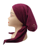 Triple Up Burgundy Unlined Terry Pre-Tied Bandanna