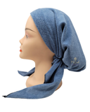 Triple Up Dusty Blue Unlined Terry Pre-Tied Bandanna