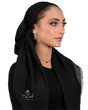 Tie Ur Knot Solid Black Adjustable Pre-Tied Bandanna with Full Non Slip Grip myselflingerie.com