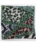 Cherie Green/White Animal Print Square