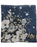 Cherie Blue Floral Pleated Square