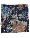 Cherie Metallic Floral Splatter Print Blue Square