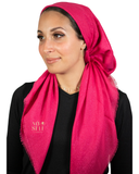 Tie Ur Knot Full Shimmer Hot Pink Adjustable Pre-Tied Bandanna with Full Grip