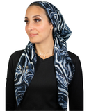 Tie Ur Knot Navy Marble Adjustable Pre-Tied Bandanna with Full Non Slip Grip myselflingerie.com