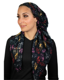 Tie Ur Knot Navy Leaves Adjustable Pre-Tied Bandanna with Full Non Slip Grip