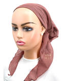 Ahead Ash Rose Classic Ritzy Lined Pre-Tied Bandanna